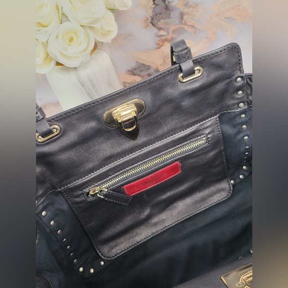 VALENTINO LEATHER ROCKSTUD SATCHEL - Picture 9 of 15